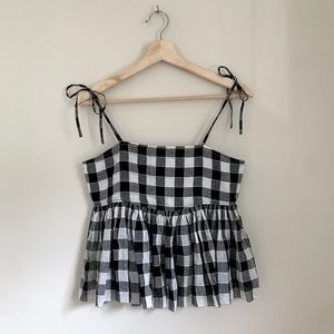 THE GREAT.  Black and white gingham cami. Brand new with tags.